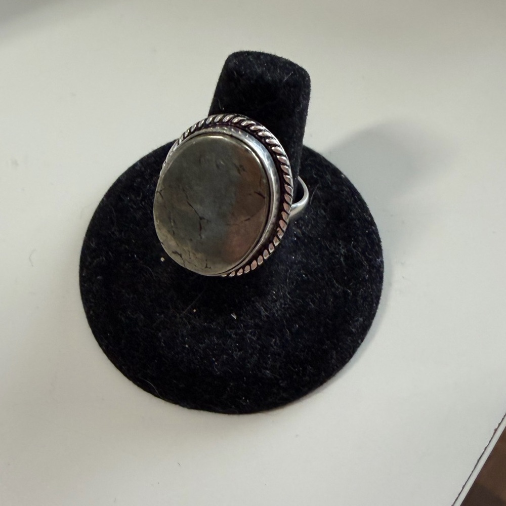 Ring With Distressed Gold Colour On Top
